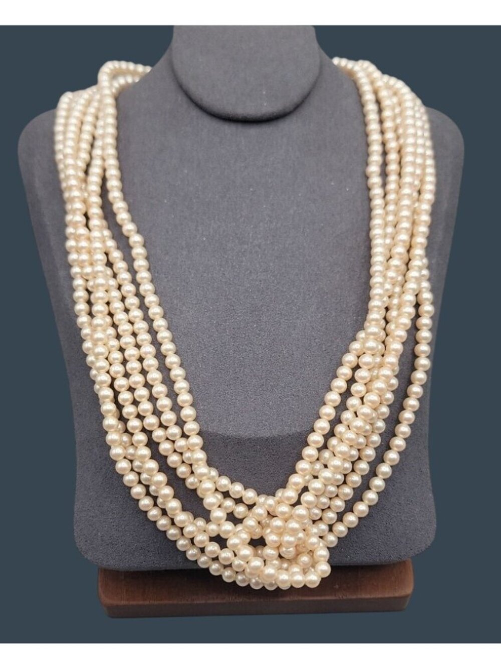 Rare Vtg Mikoshi by Danecraft Multi-strand Princesse Style Pearls Original Box